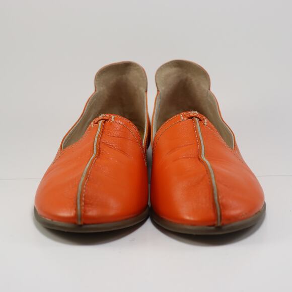 Mayan Roots Women’s 7 Slip On Leather Flats Handmade Loafers Honduras Orange - Picture 2 of 7